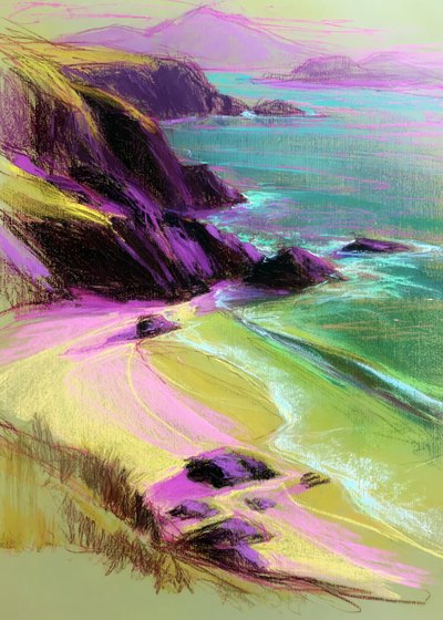 Vibrant Cliffside Beach by Justyna Jaszke