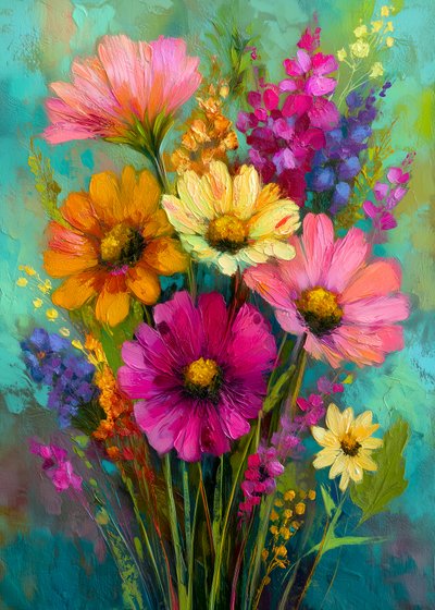 Vibrant Floral Bouquet by Justyna Jaszke