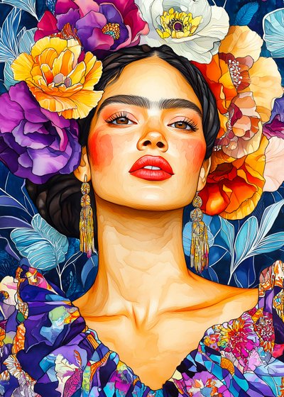 Vibrant Floral Portrait by Justyna Jaszke