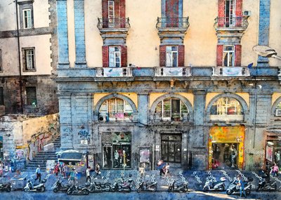 Vibrant Italian Street Scene by Justyna Jaszke