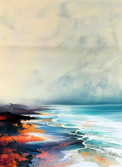 Vibrant Ocean Waves by Justyna Jaszke