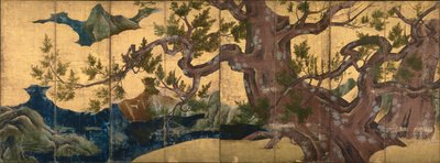 Pine Tree Screen by Kano Eitoku