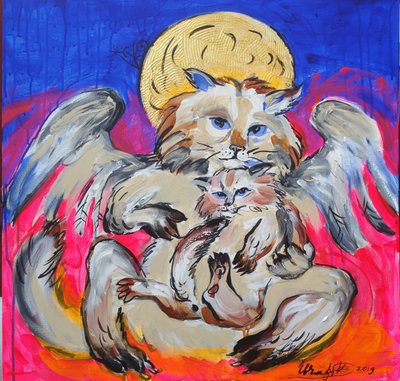 Angelic Mother Cat by Kanat Ibragimov