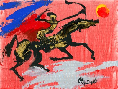 Galloping Warrior Horse by Kanat Ibragimov