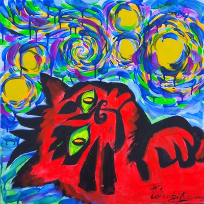 Vibrant Creature Starry Sky by Kanat Ibragimov