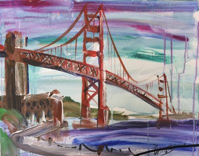 Vibrant Golden Gate Bridge by Kanat Ibragimov