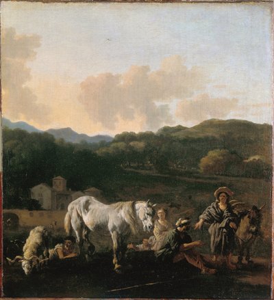 Peasants and a White Horse by Karel Dujardin