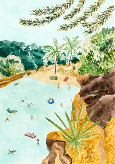 Tropical Lagoon Oasis by Karen Menzenbach
