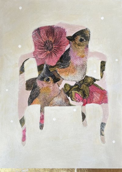 Shabby Chic Floral Birds by Karenina Fabrizzi