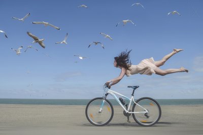 Flying Woman Beach Bike by Karim Aboukelela