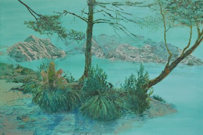 Serene Teal Lake by Karin Bos