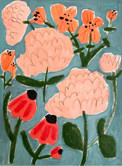 Colorful Abstract Garden by Karin Lauria