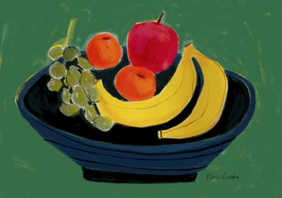Vibrant Fruit Still Life by Karin Lauria