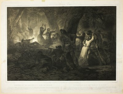 Deliverance of the Daughters of Daniel Boone and Callaway, plate two from History of the First Colonists of America by Karl Bodmer