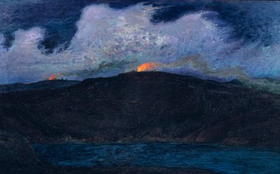 Midsummer Bonfires in Stormy Weather by Karl Fredrick Nordstrom