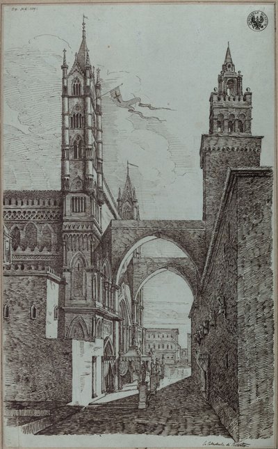 View of the Cathedral Church of Palermo by Karl Friedrich Schinkel