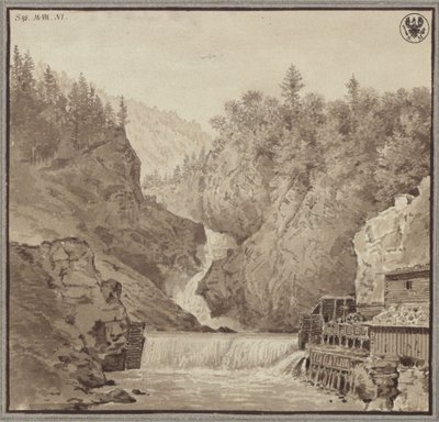 View of the Waterfall at Lend in Salzburg by Karl Friedrich Schinkel