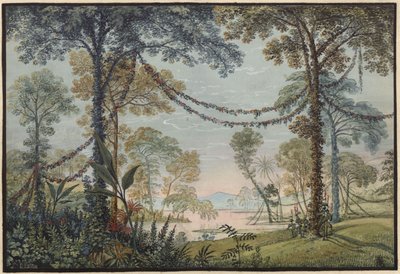 Armida. Opera by Christoph Willibald Gluck. Design for the 3rd Decoration. Garland-Adorned Grove by the Lakeshore by Karl Friedrich Schinkel