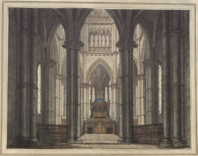 Axel and Walburg. Tragedy by Adam Oehlenschläger. Design for a Decoration. Interior of a Crypt Church by Karl Friedrich Schinkel