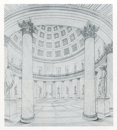 Berlin. Old Museum at Lustgarten. View of the Rotunda by Karl Friedrich Schinkel