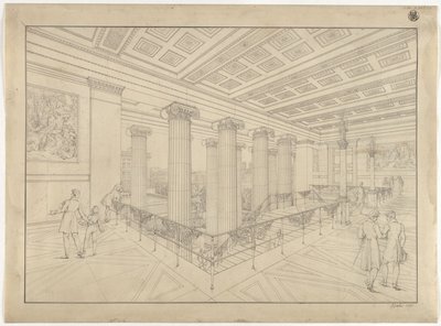 Berlin. Old Museum at Lustgarten. Interior View of the Main Staircase by Karl Friedrich Schinkel