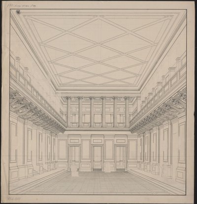 Berlin. Schauspielhaus at Gendarmenmarkt, Concert Hall. View by Karl Friedrich Schinkel