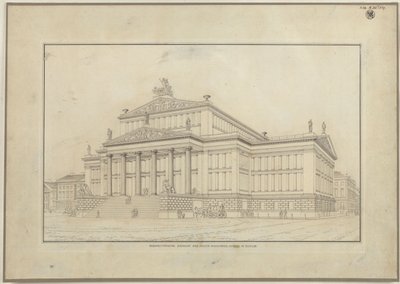 Berlin. Schauspielhaus on the Gendarmenmarkt. Perspective View of the Front Side by Karl Friedrich Schinkel