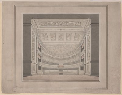 Berlin. Schauspielhaus on Gendarmenmarkt, auditorium by Karl Friedrich Schinkel