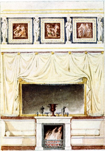 Berlin, Wilhelmplatz. Palace of Prince Karl of Prussia, Design for the Cabinet by Karl Friedrich Schinkel