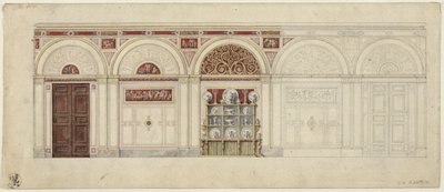 Berlin, Wilhelmstraße 102. Palace of Prince Albrecht of Prussia, Design for the Dining Room by Karl Friedrich Schinkel