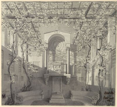 Bonn. Design for the Tomb Monument for Barthold Georg Niebuhr, with Pergola by Karl Friedrich Schinkel