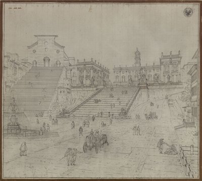 The Capitol in Rome / View of the Church of Santa Maria in Aracoeli and the Capitol in Rome by Karl Friedrich Schinkel