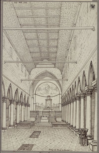 The Interior of the Cathedral of Aquileia by Karl Friedrich Schinkel