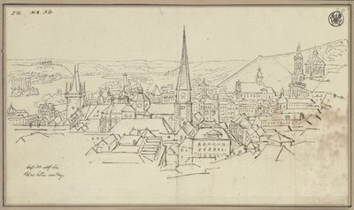 The Lesser Town in Prague from Hradčany by Karl Friedrich Schinkel