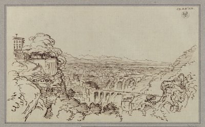 A City Reminiscent of the Location of Tivoli by Karl Friedrich Schinkel