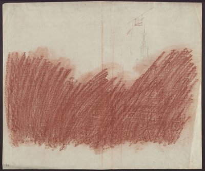 Flat Application of Red Chalk for Tracing the Representation on Recto by Karl Friedrich Schinkel