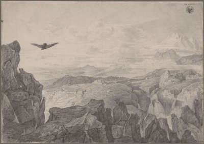Mountain Landscape with Soaring Eagle by Karl Friedrich Schinkel