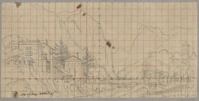 View from the Valley of Chamonix in the Current Rhône-Alpes Region in France by Karl Friedrich Schinkel