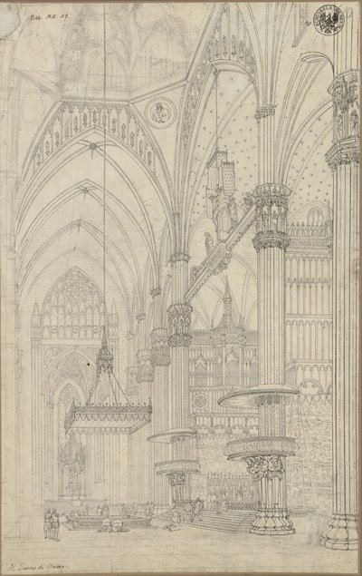 Interior View of the Transept of the Milan Cathedral / View into the Crossing and the Northern Transept of the Milan Cathedral by Karl Friedrich Schinkel