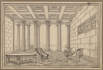 Open Hall by the Sea in Ancient Style by Karl Friedrich Schinkel