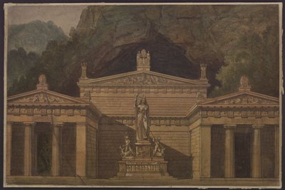 Olimpia. Opera by Gaspare Spontini. Design for the 4th Decoration. Temple of Diana by Karl Friedrich Schinkel