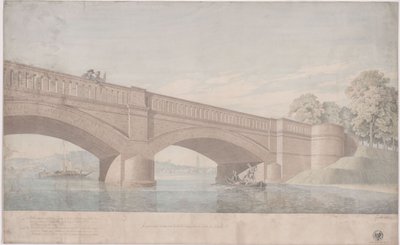 Potsdam. Glienicker Bridge. Perspective View by Karl Friedrich Schinkel