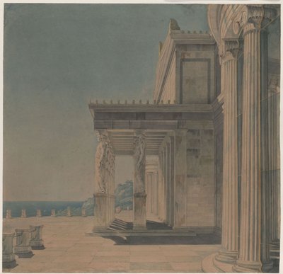 Orianda Castle in Crimea. Antique Design. Column Hall by Karl Friedrich Schinkel
