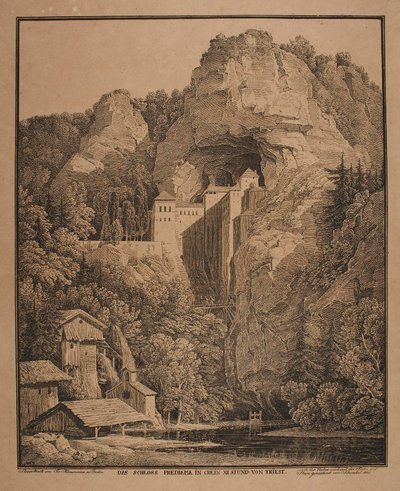 The Castle Predjama near Trieste by Karl Friedrich Schinkel