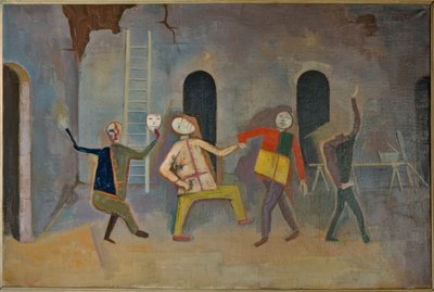 In the New Building by Karl Hofer