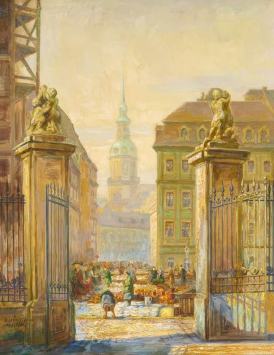 Pottery Market at the New Market in Dresden by Karl Hübschmann