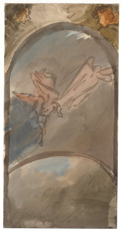 Composition with Two Trumpeting Angels over the Globe by Karl Isakson