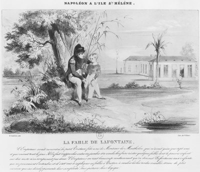 Napoleon I (1769-1821) on the island of St. Helena, explaining the Fables of Jean de La Fontaine to Tristan de Montholon by Karl Loeillot Hartwig