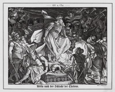 Attila the Hun after the Battle of Chalons, 451 by Karl Ludwig Adolf Ehrhardt