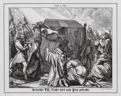 The Body of the Holy Roman Emperor Henry VII is Taken to Pisa for Burial by Karl Ludwig Adolf Ehrhardt
